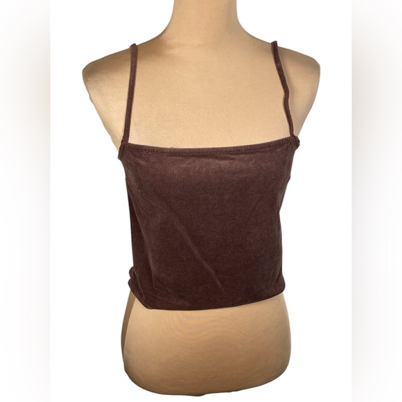 Molly Green Tops - Molly Green‎ Corduroy Brown Spaghetti Strap Top Medium